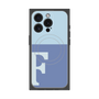 プレミアムスクエアケース with MagSafe［ オリジナル - initial two tone - F blue ］