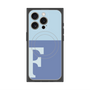 プレミアムスクエアケース with MagSafe［ オリジナル - initial two tone - F blue ］