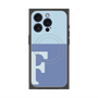 プレミアムスクエアケース with MagSafe［ オリジナル - initial two tone - F blue ］