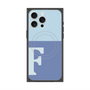 プレミアムスクエアケース with MagSafe［ オリジナル - initial two tone - F blue ］