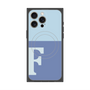 プレミアムスクエアケース with MagSafe［ オリジナル - initial two tone - F blue ］