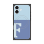 プレミアムスクエアケース with MagSafe［ オリジナル - initial two tone - F blue ］