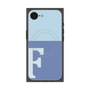プレミアムスクエアケース with MagSafe［ オリジナル - initial two tone - F blue ］