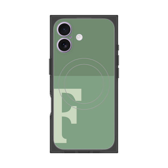 プレミアムスクエアケース with MagSafe［ オリジナル - initial two tone - F green ］