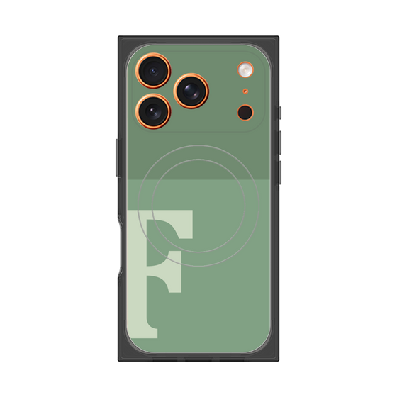 プレミアムスクエアケース with MagSafe［ オリジナル - initial two tone - F green ］