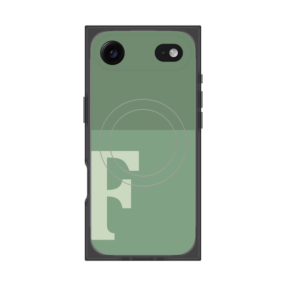プレミアムスクエアケース with MagSafe［ オリジナル - initial two tone - F green ］