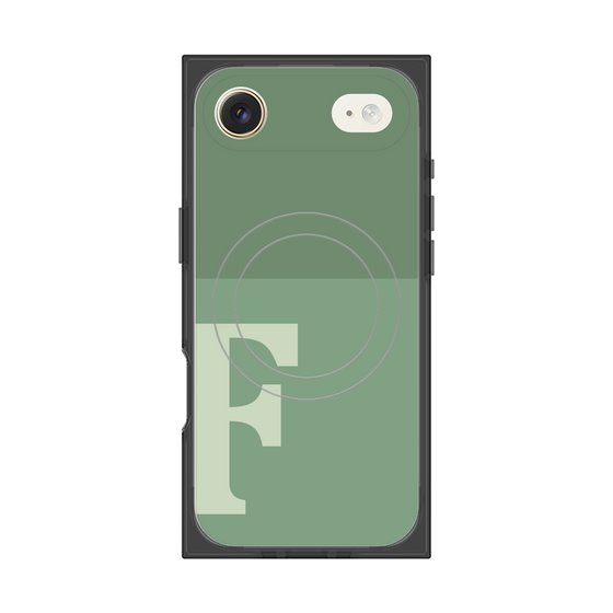 プレミアムスクエアケース with MagSafe［ オリジナル - initial two tone - F green ］
