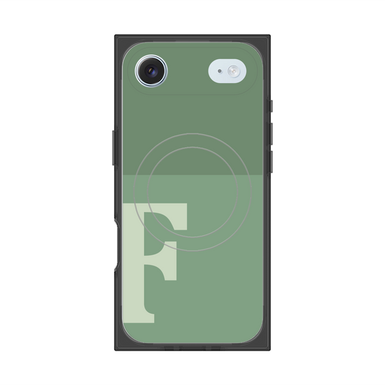 プレミアムスクエアケース with MagSafe［ オリジナル - initial two tone - F green ］