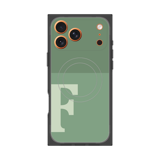 プレミアムスクエアケース with MagSafe［ オリジナル - initial two tone - F green ］