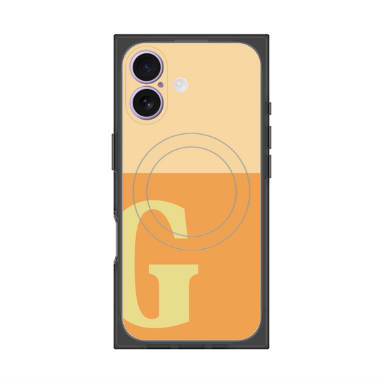 プレミアムスクエアケース with MagSafe［ オリジナル - initial two tone - G orange ］