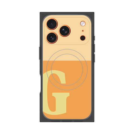 プレミアムスクエアケース with MagSafe［ オリジナル - initial two tone - G orange ］