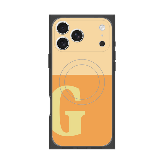 プレミアムスクエアケース with MagSafe［ オリジナル - initial two tone - G orange ］