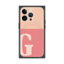 プレミアムスクエアケース with MagSafe［ オリジナル - initial two tone - G pink ］