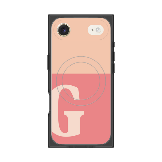 プレミアムスクエアケース with MagSafe［ オリジナル - initial two tone - G pink ］
