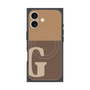 プレミアムスクエアケース with MagSafe［ オリジナル - initial two tone - G brown ］