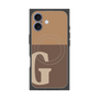 プレミアムスクエアケース with MagSafe［ オリジナル - initial two tone - G brown ］