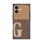 プレミアムスクエアケース with MagSafe［ オリジナル - initial two tone - G brown ］