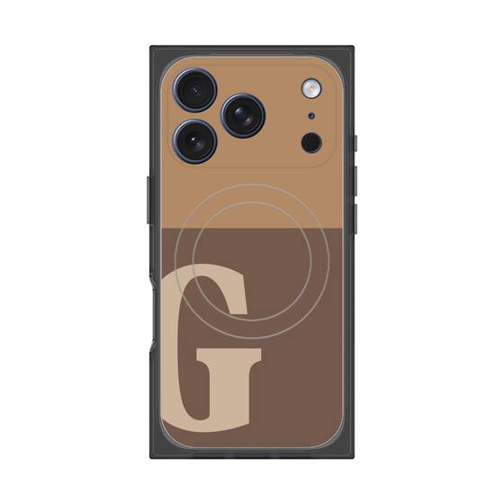 プレミアムスクエアケース with MagSafe［ オリジナル - initial two tone - G brown ］