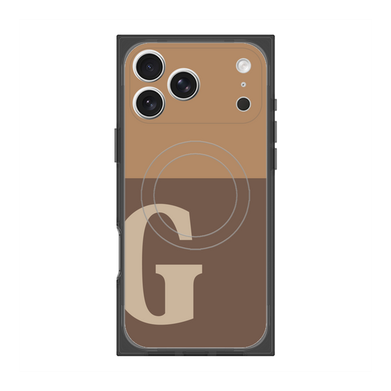 プレミアムスクエアケース with MagSafe［ オリジナル - initial two tone - G brown ］