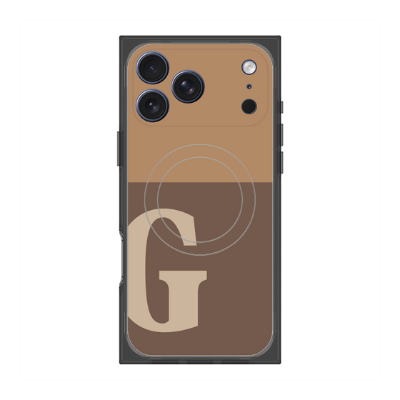 プレミアムスクエアケース with MagSafe［ オリジナル - initial two tone - G brown ］