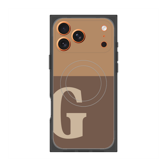 プレミアムスクエアケース with MagSafe［ オリジナル - initial two tone - G brown ］