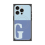 プレミアムスクエアケース with MagSafe［ オリジナル - initial two tone - G blue ］