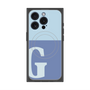 プレミアムスクエアケース with MagSafe［ オリジナル - initial two tone - G blue ］