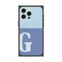 プレミアムスクエアケース with MagSafe［ オリジナル - initial two tone - G blue ］