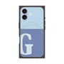 プレミアムスクエアケース with MagSafe［ オリジナル - initial two tone - G blue ］