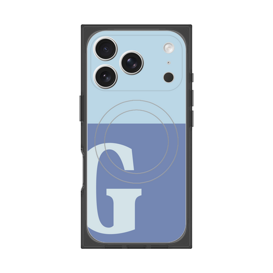 プレミアムスクエアケース with MagSafe［ オリジナル - initial two tone - G blue ］