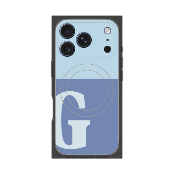 プレミアムスクエアケース with MagSafe［ オリジナル - initial two tone - G blue ］
