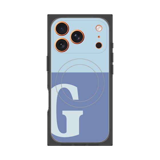 プレミアムスクエアケース with MagSafe［ オリジナル - initial two tone - G blue ］