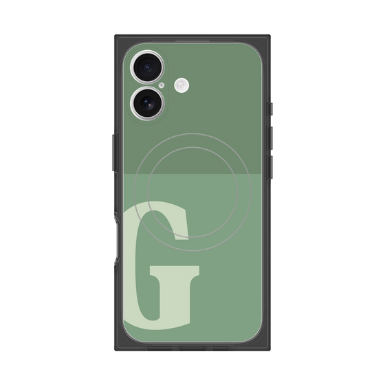 プレミアムスクエアケース with MagSafe［ オリジナル - initial two tone - G green ］