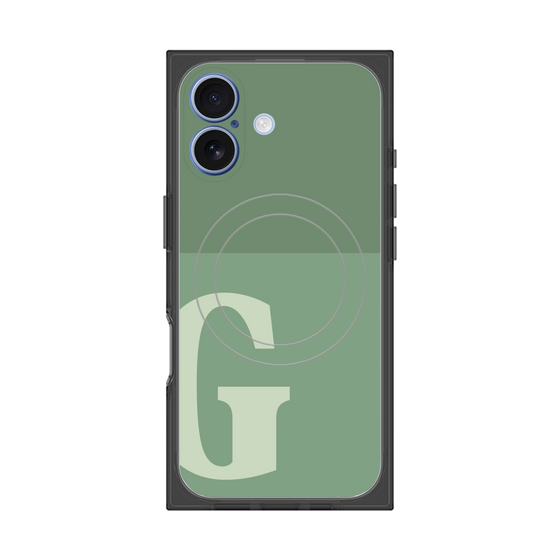 プレミアムスクエアケース with MagSafe［ オリジナル - initial two tone - G green ］