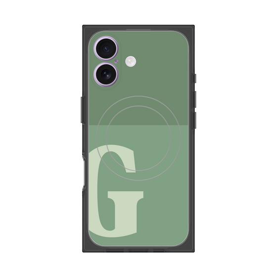 プレミアムスクエアケース with MagSafe［ オリジナル - initial two tone - G green ］