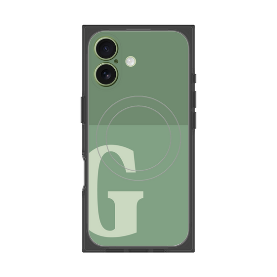 プレミアムスクエアケース with MagSafe［ オリジナル - initial two tone - G green ］