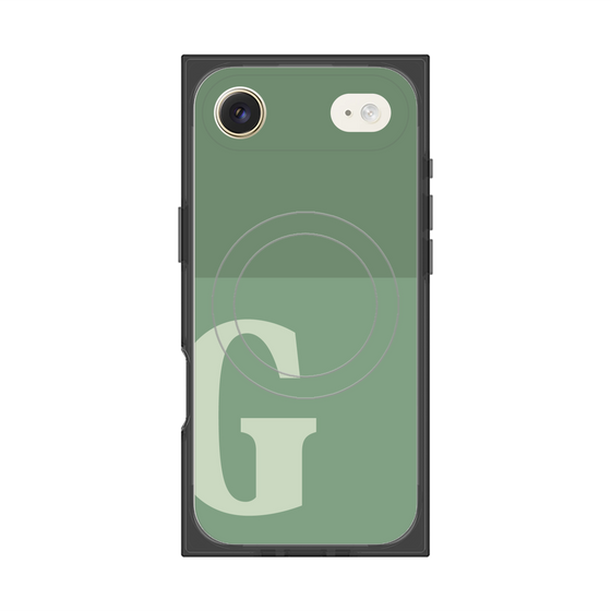 プレミアムスクエアケース with MagSafe［ オリジナル - initial two tone - G green ］