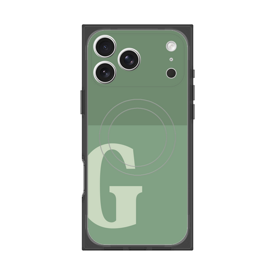プレミアムスクエアケース with MagSafe［ オリジナル - initial two tone - G green ］