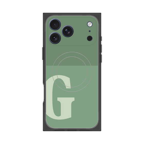 プレミアムスクエアケース with MagSafe［ オリジナル - initial two tone - G green ］