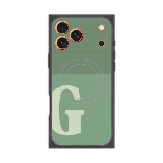 プレミアムスクエアケース with MagSafe［ オリジナル - initial two tone - G green ］