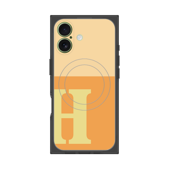 プレミアムスクエアケース with MagSafe［ オリジナル - initial two tone - H orange ］