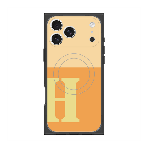 プレミアムスクエアケース with MagSafe［ オリジナル - initial two tone - H orange ］