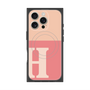 プレミアムスクエアケース with MagSafe［ オリジナル - initial two tone - H pink ］