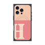 プレミアムスクエアケース with MagSafe［ オリジナル - initial two tone - H pink ］