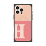 プレミアムスクエアケース with MagSafe［ オリジナル - initial two tone - H pink ］