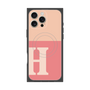 プレミアムスクエアケース with MagSafe［ オリジナル - initial two tone - H pink ］