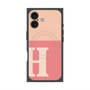 プレミアムスクエアケース with MagSafe［ オリジナル - initial two tone - H pink ］