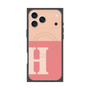 プレミアムスクエアケース with MagSafe［ オリジナル - initial two tone - H pink ］