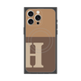 プレミアムスクエアケース with MagSafe［ オリジナル - initial two tone - H brown ］