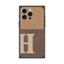 プレミアムスクエアケース with MagSafe［ オリジナル - initial two tone - H brown ］